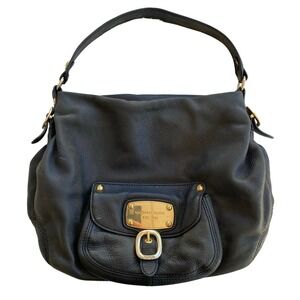 Michael Kors Hudson Downtown Purse Tote Bag Black Pebbled Leather‎ Slouchy Hobo